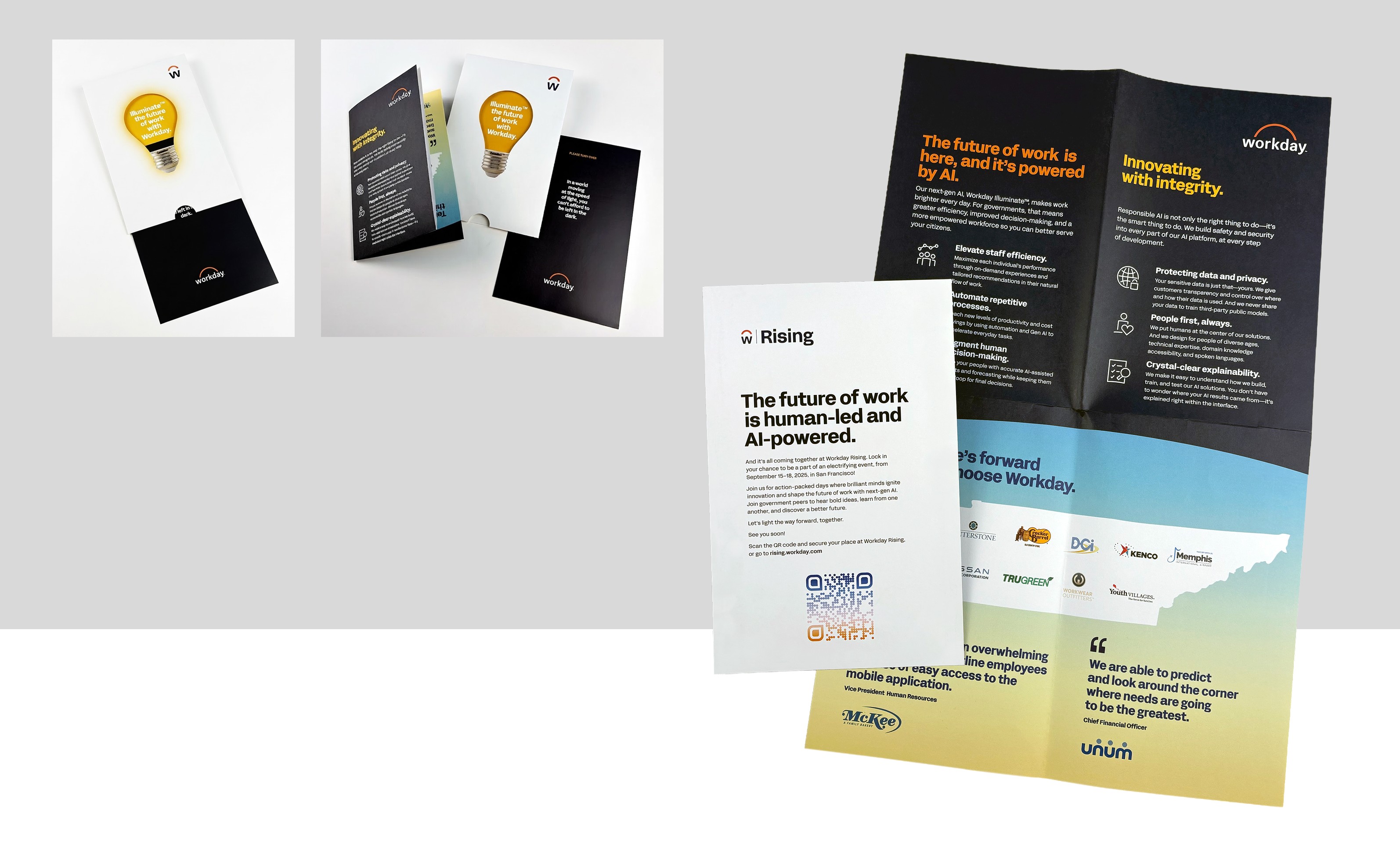 Three image collage featuring an envelope sleeve with a folded poster, folded and unfolded